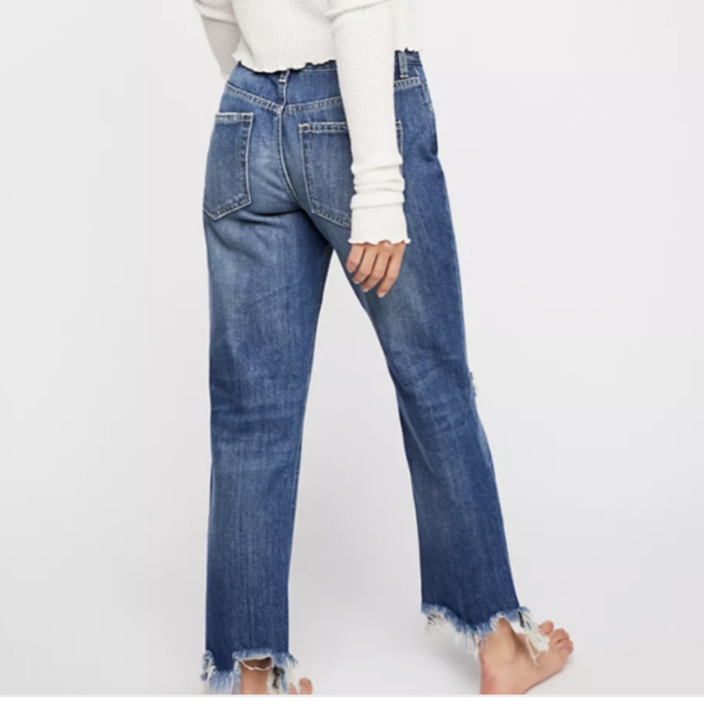 FREE PEOPLE Maggie Mid rise straight jeans 26" NWT - Picture 2 of 7